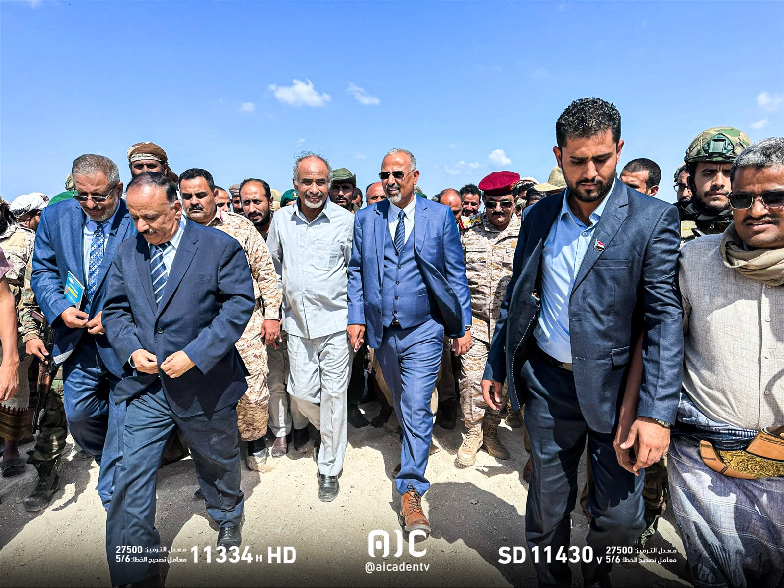 صور من زيارة الرئيس الزُبيدي إلى جزيرة ميون وباب المندب