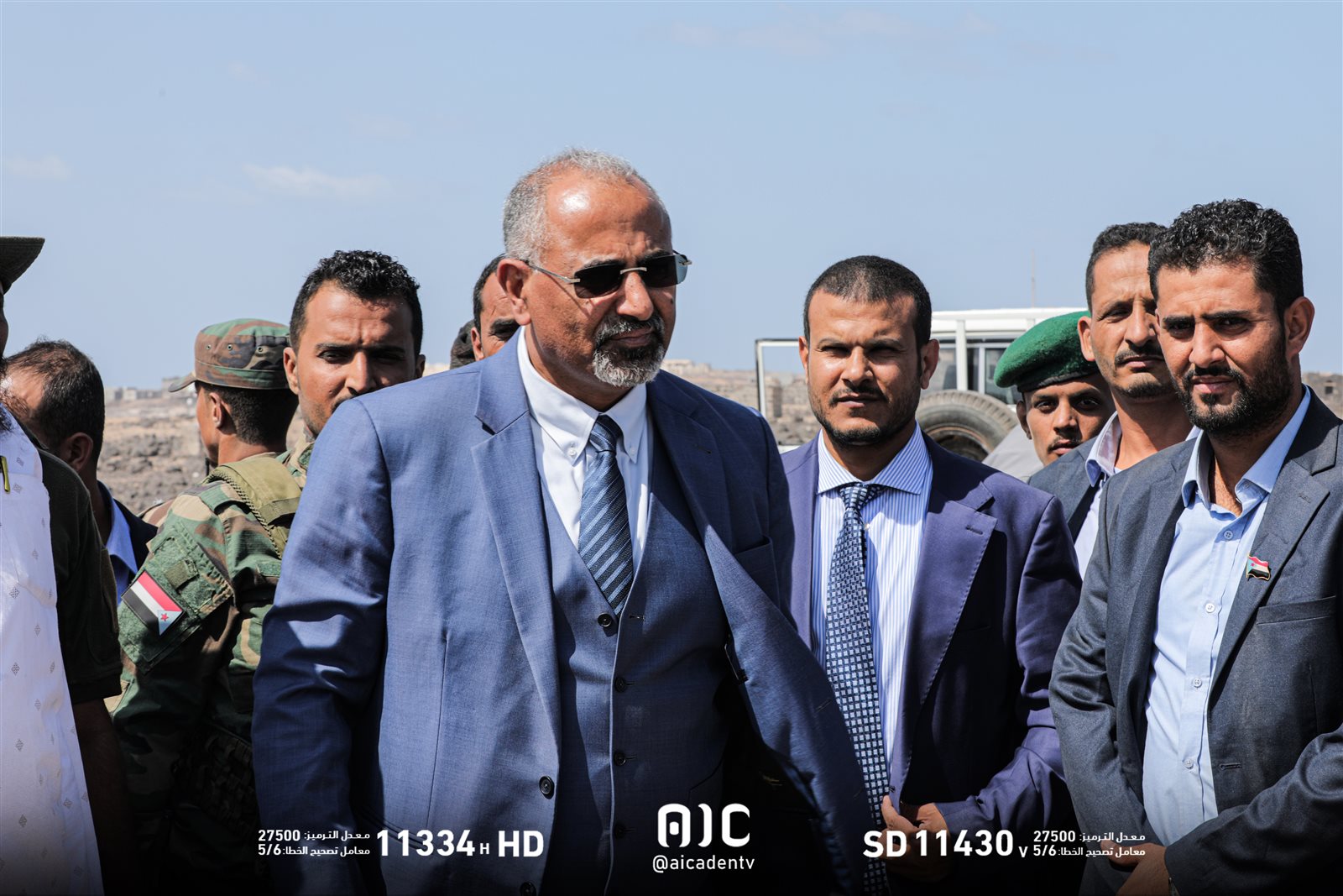 صور من زيارة الرئيس الزُبيدي إلى جزيرة ميون وباب المندب