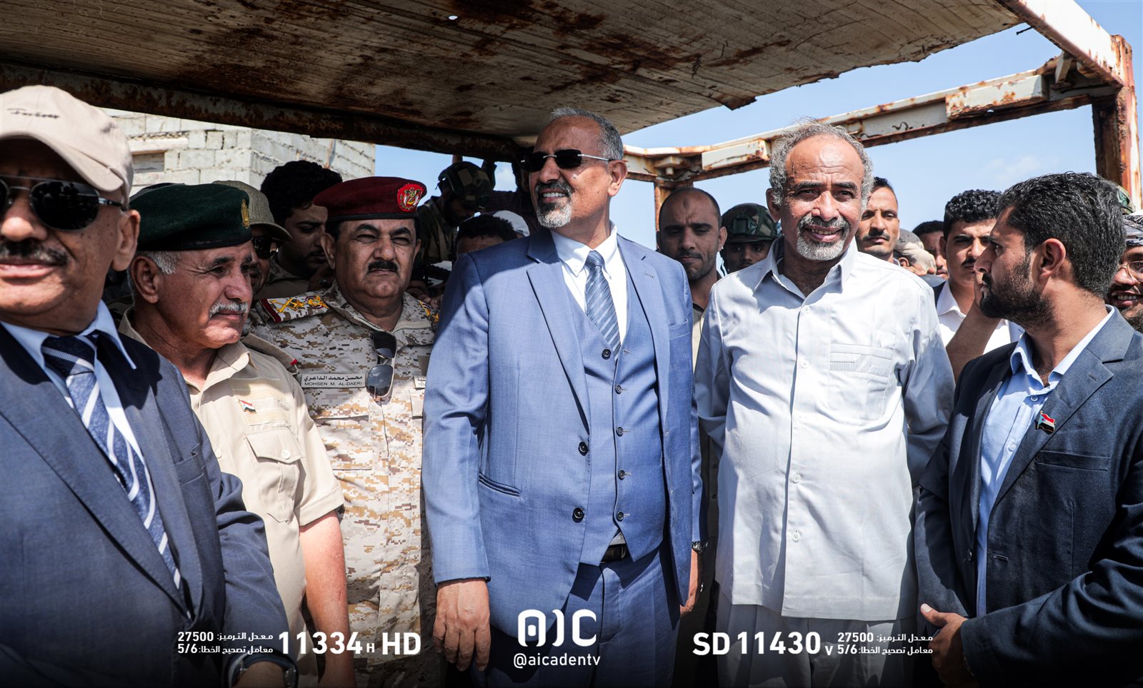 صور من زيارة الرئيس الزُبيدي إلى جزيرة ميون وباب المندب