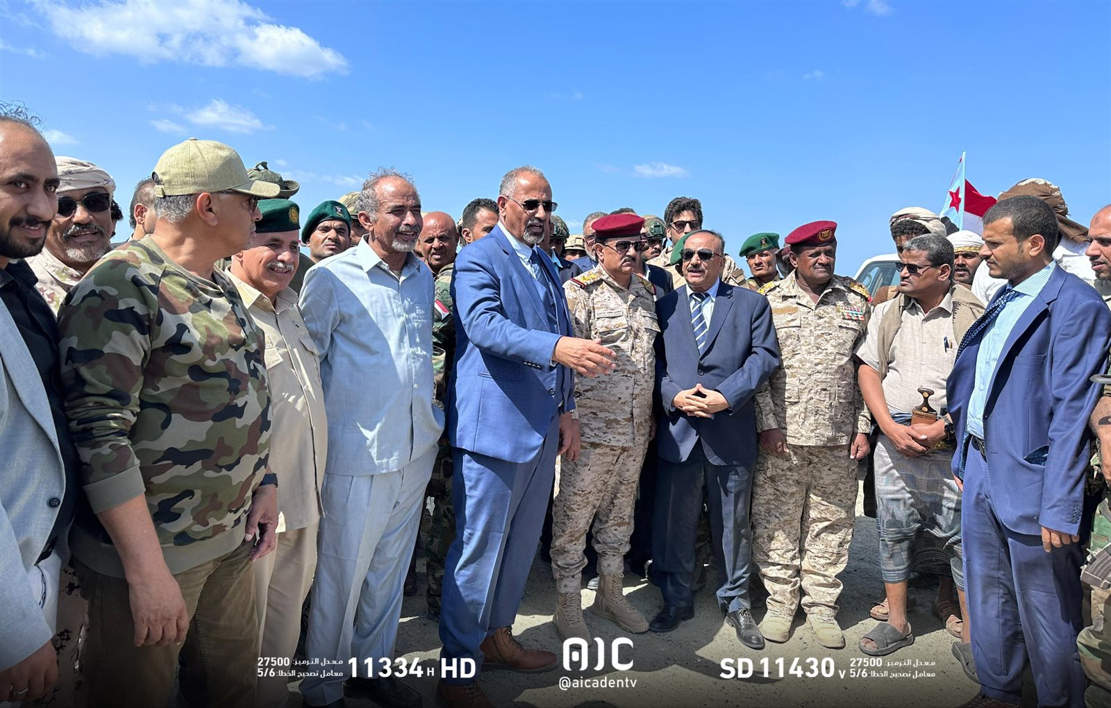 صور من زيارة الرئيس الزُبيدي إلى جزيرة ميون وباب المندب
