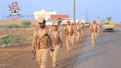 قوات العمالقة الجنوبية تنفذ تمرين المسير العسكري