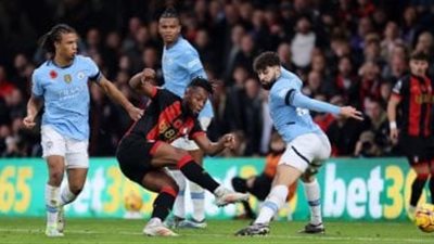 مانشستر سيتي يتكبد خسارته الأولى في الدوري الإنجليزي أمام بورنموث